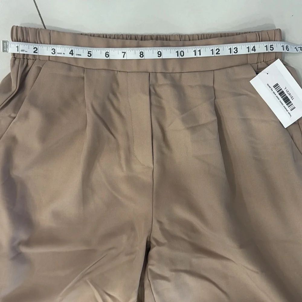 Ee:some Tan Wide Leg Pants.  Sz Large - Picture 5 of 11
